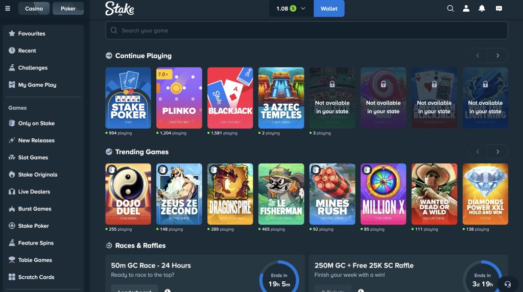 Stake.us Stake Poker Real Money Sweepstakes